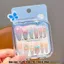FAVORITEGOODS Nhãn dán móng tay dài, Phim hoạt hình có thể tháo rời Trẻ em Đeo móng tay, Đầu móng tay trái tim tình yêu anh đào dễ thương dành cho bé gái Học sinh