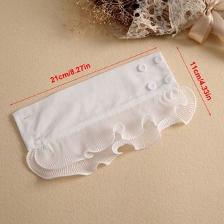 Vòng bít giả SMILE, Vòng bít tay giả xếp li màu trắng, Phụ kiện quần áo có thể tháo rời kích thước có thể điều chỉnh