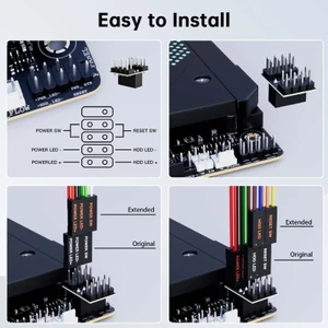 Nút chuyển mạch đặt lại PC Yoo với cáp dài 2M và vỏ nhôm tương thích với hầu hết các máy tính để bàn