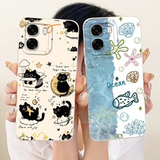 Dành Cho OPPO A6X A6 A6T Pro 4G 5G 2026 Vỏ Bảo Vệ Ống Kính Vỏ Điện Thoại Silicon Mềm Hoạt Hình Mèo Dễ Thương
