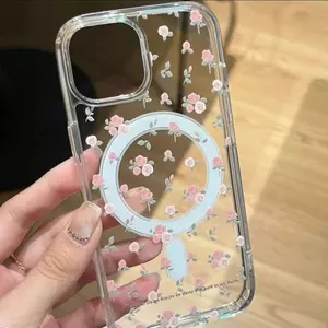 Hoa hồng hoa hồng cho iPhone 16promax trường hợp 151412 sáng tạo 11 hút từ