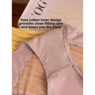 3 Chiếc Nữ Mới cotton Kháng khuẩn Đáy Cao Kiểm Soát Bụng Ren Quần Đùi R-4019