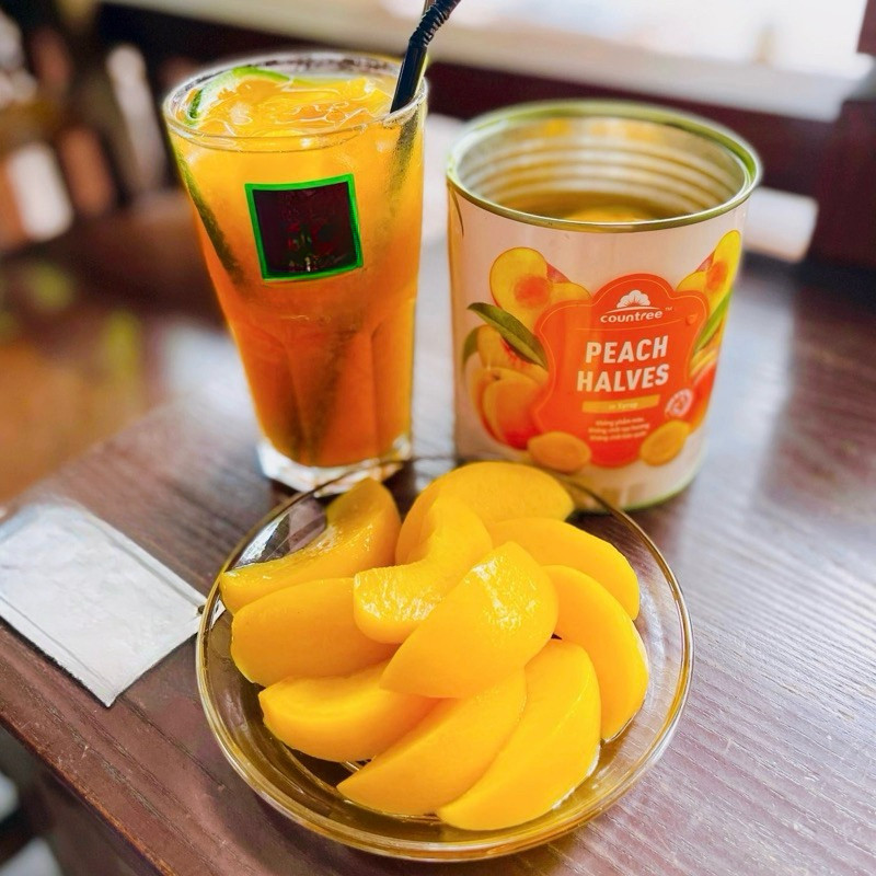 [Combo Giá Sỉ] Đào Bổ Đôi Ngâm Siro Countree 820g, Topping Đào Ngọt Thanh, Thơm Tự Nhiên