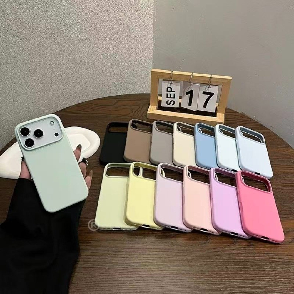 Ốp điện thoại silicon nhiều màu đơn giản IPhone 17 Pro Max 17Air 16Plus 16 15 14 13 12 11 Vỏ điện thoại chống rơi