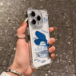 Deep Blue Records cho iPhone 16promax17 trường hợp điện thoại 15 trong suốt 13 mới 12 nhỏ