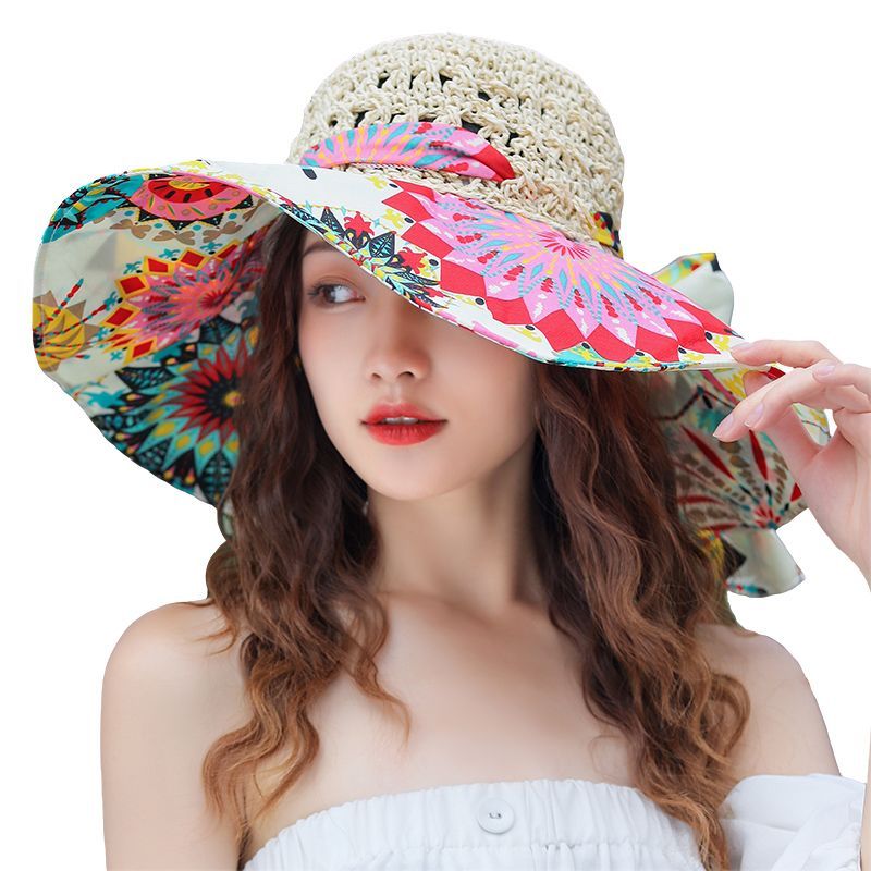 Mũ rộng vành phong cách mới cho mùa hè, chống tia UV, phù hợp đi chơi bên biển