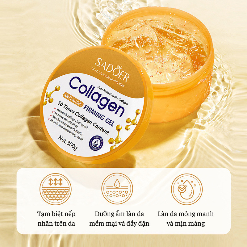 Gel Xoá Nhăn Chống Lão Hoá Da Và Body Collagen SADOER Giúp Giữ Ẩm, Làm Mềm Mịn Da, Xoá Nếp Nhăn Và Ngăn Ngừa Lão Hoá