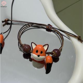 [PCW-T] 1 / 3 / 5 Dây thủ công hình động vật sáng tạo Vòng tay dệt cáo nhỏ dễ thương Bổ sung độc đáo cho bữa tiệc hàng ngày của phụ nữ Quà tặng sinh nhật