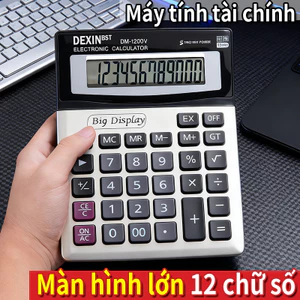 Máy tính cầm tay DM-1200V — 12 chữ số, hai nguồn điện, hỗ trợ nguồn năng lượng mặt trời hoặc pin