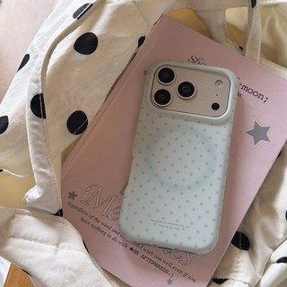 Blue Polka Dot Cookie Cat Tai Nghe Dành Cho iPhone 17ProMax 17Pro 17 16ProMax 16Pro 16 15ProMax 15Pro 15 14ProMax 14 13 Apple iPhone 16 Giá Đỡ Hút Từ Tính