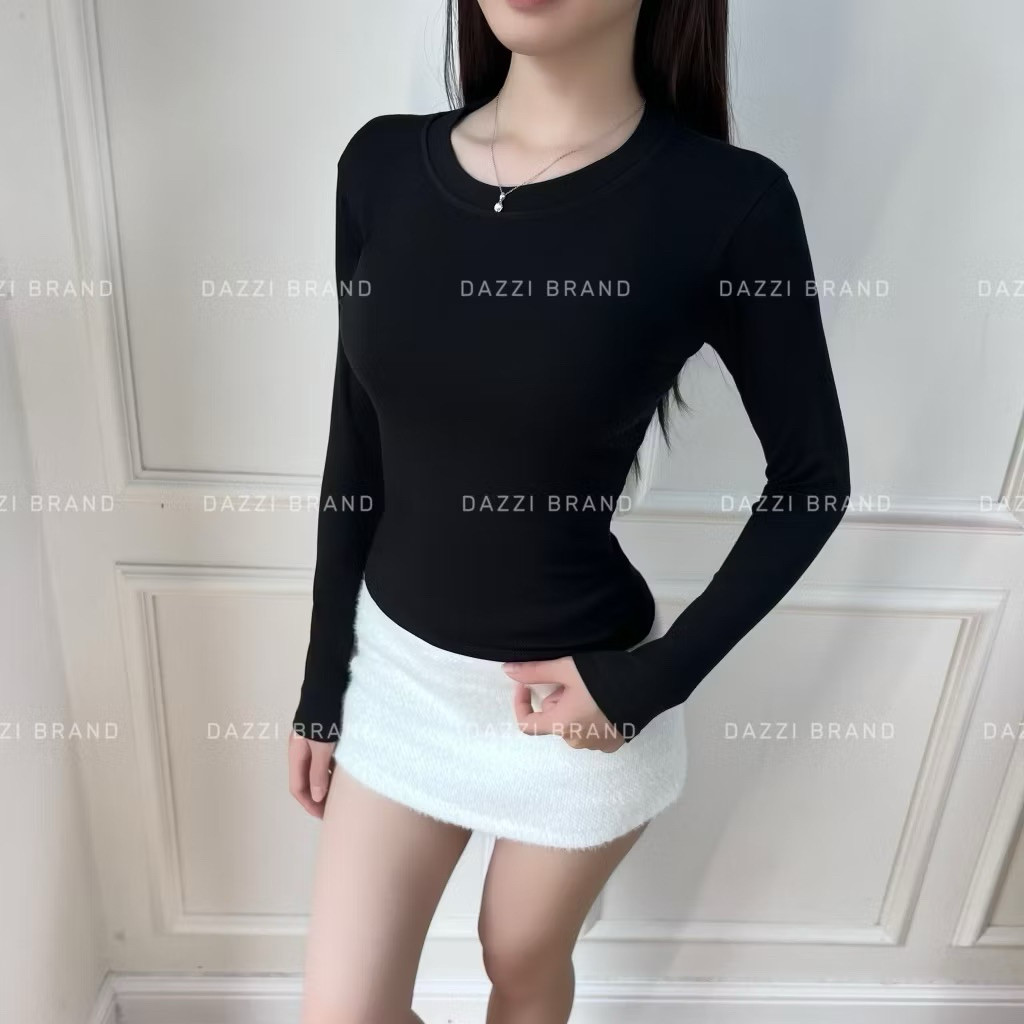 Áo thun nữ tay dài form ôm vải cotton lụa mềm mịn co dãn M288855