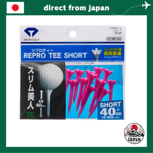 DAIYA GOLF TE-433 Repro Short – Tee golf mảnh thân thiện môi trường (hồng, gói 18 cái)