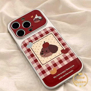 Vỏ kẻ sọc thời trang hoạt hình dễ thương cho chó con Tương thích với IPhone Air 17 11 15 16 12 13 14 Pro Max XR 15 16 14 Plus 12 16 14 17 13 Pro Vỏ họa tiết da sáng tạo sang trọng