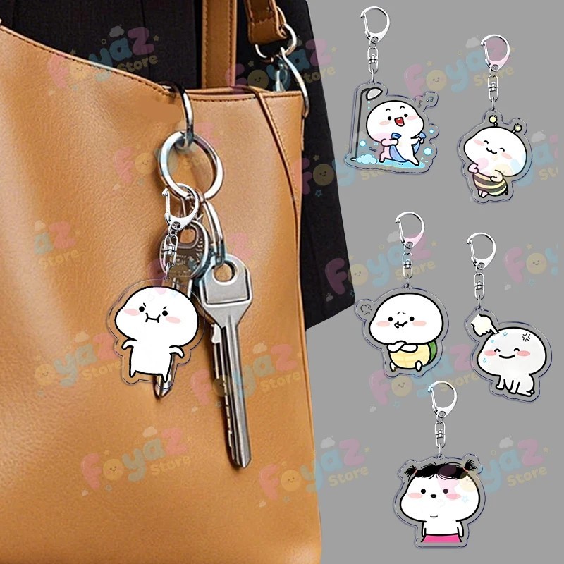 Móc khóa Pentol Quby dễ thương Mica Acrylic in hình Sticker hài hước trang trí cặp sách túi xách phụ kiện quà tặng bạn | BigBuy360 - bigbuy360.vn