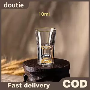 Doutie Sang Trọng Pha Lê Thủy Tinh Vodka Thủy Tinh Sake Shochu Thanh Thủy Tinh Rượu Mùi Đôi Đáy Vàng Lá Thủy Tinh Trà Quà Tặng Cao Cấp Rượu Cứng VN