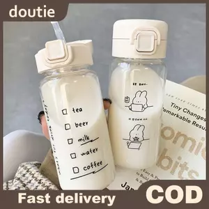 Doutie Hoạt Hình Bình Nước Có Ống Hút Dễ Thương Nhựa Uống Di Động Chống Rò Rỉ Đồ Uống Để Uống Sữa Cà Phê Trà VN