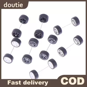 Doutie 1 Bộ DIY Racing 1: 64 Bánh Xe Ô Tô Cho Lốp Cao Su Có Trục Bánh Xe Mô Hình Sửa Đổi Một Phần VN