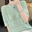Áo thun ngắn tay kiểu Pháp cổ tròn, thời trang mới cho mùa hè dành cho nữ
