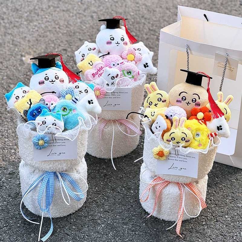 Chiikawa Usagi Hachiware Hangyodon Có Mũ Tốt Nghiệp Búp Bê Sang Trọng Bó Hoa Tốt Nghiệp Cho Lễ Tốt Nghiệp Quà Tặng Ngày Nhà Giáo