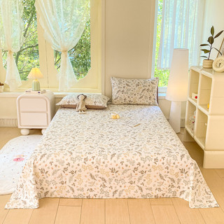 ☀Lớp A Sợi Đôi Vỏ Gối Ga Trải Giường Bộ Ba Mảnh Nụ Cười Đánh Thức Hoa Ký Túc Xá Sinh Viên Chăn Ga Gối XDAF