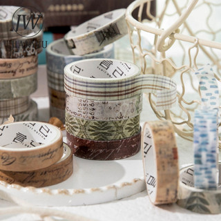 JIANWU 10 Cuộn / bộ Basic Life Series Họa Tiết Vintage Phong Cảnh Chất Liệu Cắt Băng Washi Sáng Tạo DIY Tạp Chí Văn Phòng Phẩm