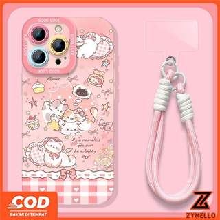 Ốp Lưng Cho OPPO Reno15 F Reno14F Reno14 Pro Reno 13F Reno13 Pro Reno12 F Reno 11F Reno10 Reno8Z Reno7Z Reno8T Reno5 Reno4 Reno6z Phim Hoạt Hình Dễ Thương Ngọt Ngào Mèo Con Dây Chống Sốc TPU Phon