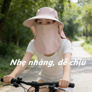 Mũ Chống Nắng Chống Tia UV 99% Vành Mũ Lớn Bảo Vệ Cổ, Thoáng Khí Chống Bụi, Có Thể Tháo Rời