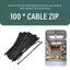100 Gói Cáp Nylon Zip Hạng Nặng 12 Inch, Dây Nhựa Mạnh 7.6 Mm Với Độ Bền Kéo 70Kg, Chống Tia UV
