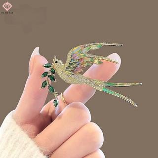 [PCW-T] Trâm Cài Chim Magpie Kim Cương Giả và Pha Lê - Phụ Kiện Quần Áo Elegant, Quà Tặng Perfect