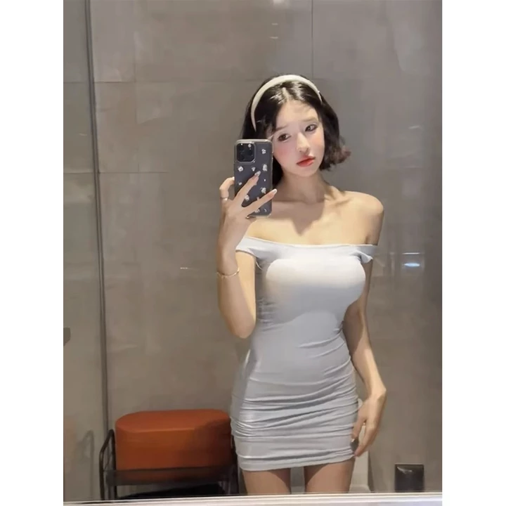 Đầm ôm body một dây gợi cảm co giãn ôm sát dành cho nữ phong cách mùa hè mới đầm mini ôm eo quyến rũ.