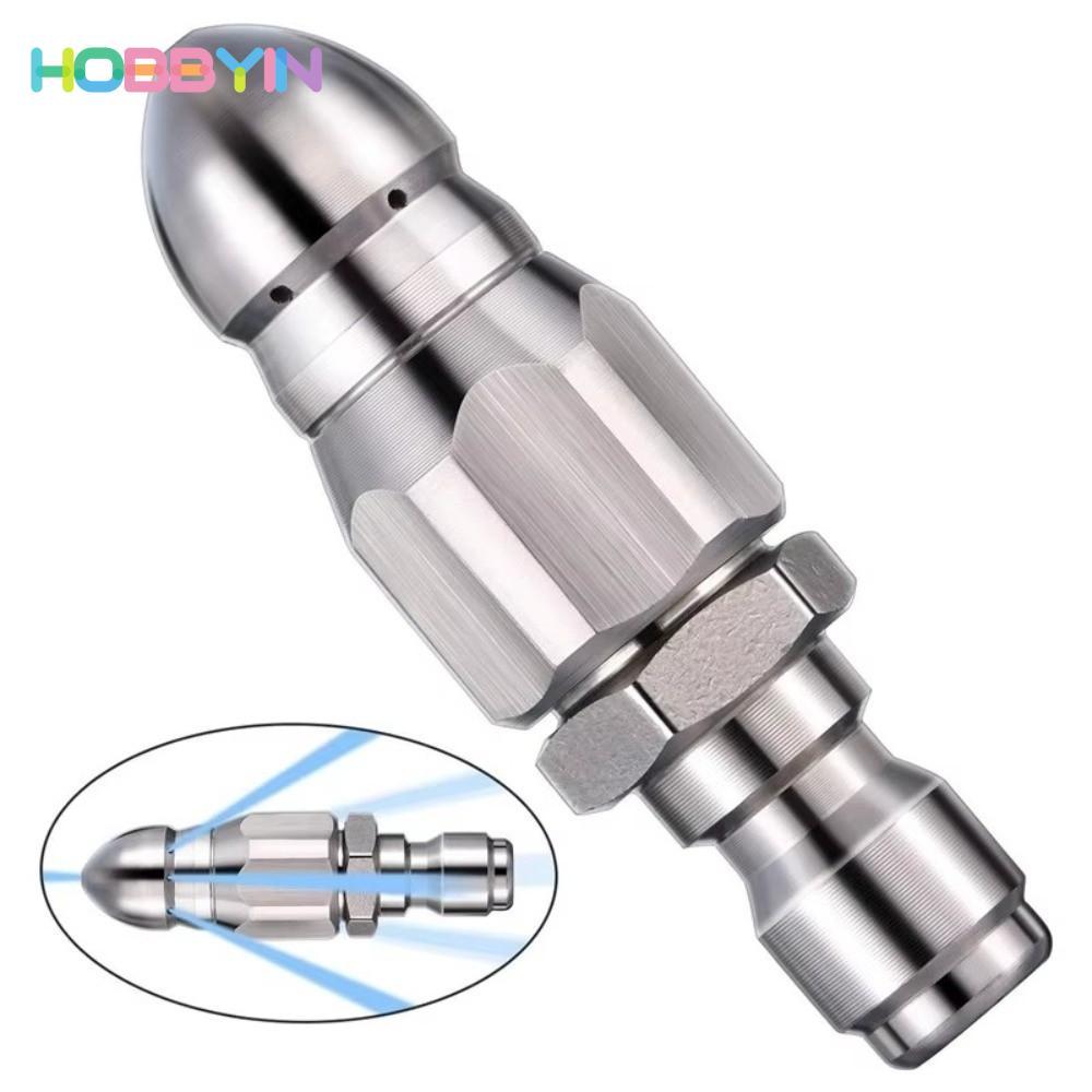 Vòi phun áp lực Máy rửa cống thoát nước HOBBYIN, Vòi phun áp lực đầu chuột làm sạch cống, Phụ kiện giặt G1 / 4 "Vòi phun kết nối nhanh