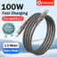 Cáp Sạc Siêu Nhanh 100W 1.2M Dây Dữ Liệu Dệt Nylon Độ Cường Độ Cao Loại C Sang Loại C Cáp Sạc Điện Thoại Cho ios15 / 16 / 17