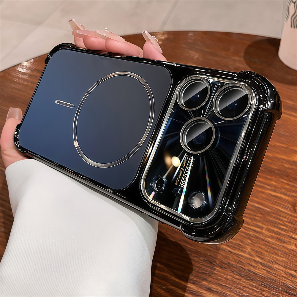Ốp điện thoại từ tính chống rơi chất lượng cao cho IPhone 17 Pro Max 13 14 15 16 pro max Vỏ bảo vệ điện thoại màu chống rơi Vỏ silicon mềm Ốp lưng trong suốt
