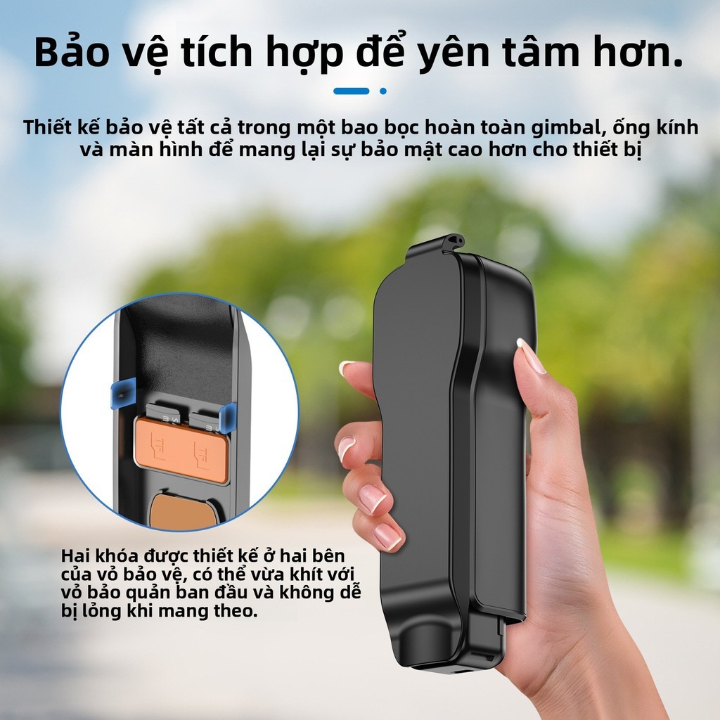 Nắp ống kính + Ốp lưng màn hình DJI Osmo Pocket 3 – Vỏ cứng bảo vệ màn hình & cụm gimbal – Phụ kiện thiết yếu