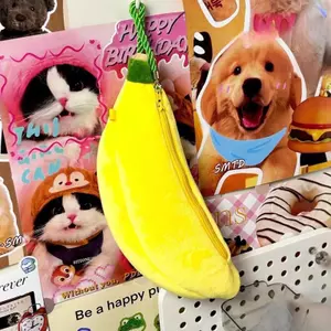 NS Hoạt Hình Dễ Thương Chuối Sang Trọng Hộp Đựng Bút Kawaii Mô Phỏng Trái Cây Văn Phòng Phẩm Túi Đồ Dùng Văn Phòng Phẩm Túi Bảo Quản Đa Năng NS