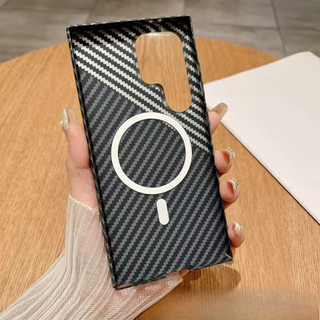 [JLK] Ốp từ tính họa tiết sợi Carbon Kevlar siêu mỏng Busines cho Samsung Galaxy S26 Ultra ốp lưng s25 fe S24 S23 S22 Plus A57 A17 A16 A55 A56 Charge Skin Feel Cover