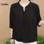 Áo Sơ Mi Màu Trơn KUZHEN Nữ Mùa Hè V-Ne Dài Tay Mourning Top HOT