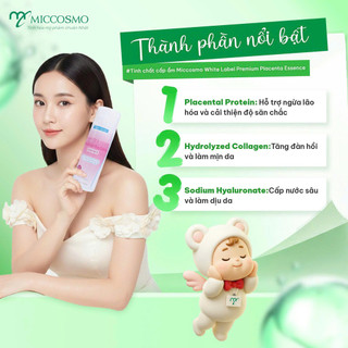 Nước hoa hồng cấp ẩm phục hồi da Miccosmo White Label Premium Placenta Essence 180ml