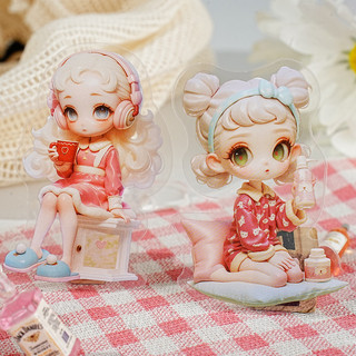 ENWEI 10 Chiếc [Dòng Cô Gái Dễ Thương] Nhãn Dán PET Chủ Đề Cô Gái Dễ Thương Phong Cách Hoạt Hình Cho Tạp Chí Cắt Gác Đế Trang Trí Đồ Dùng Người Lập Kế Hoạch Trang Trí Nhà Thoải Mái