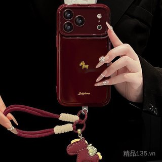 Cửa Sổ Lớn Lật Tiếng Anh Pony Dây Thích Hợp Cho 17 Vỏ Điện Thoại Năm Mới iphone15promax Silicone mate80 Chống Sốc