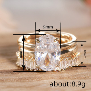Bộ ba mảnh nhẫn bạc S925 zircon, quà cưới nữ thời trang