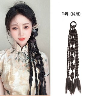 Đầu tóc giả phong cách Trung Quốc cho cô dâu, kiểu đuôi ngựa dài bằng giấy cắt