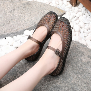 Giày Sandal Jelly Baotou Nữ Mùa Hè 22 Giày Đơn Pháp Sang Trọng Dày Gót Bên Ngoài Mặc Thoáng Khí Chống Trơn Trượt Flat C1YQ