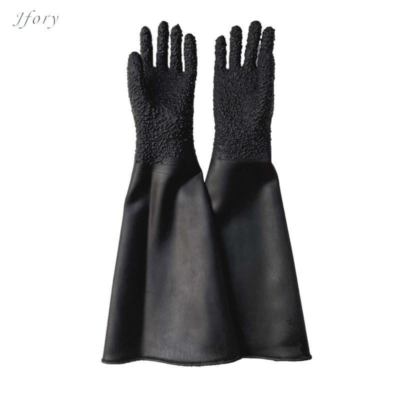 Jfory Găng Tay Phun Cát Găng Tay Phun Cát Găng Tay Cao Su Bền Cao Cấp Cho Phun Cát Bảo Vệ An Toàn Làm Việc Sandblast Tủ