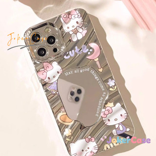 Vỏ Cho IPhone 11 13 17 16 15 12 14 Pro Max X XS Max XR 16 15 7 8 Plus AIR Vỏ gương trang điểm Kitty đáng yêu ngọt ngào