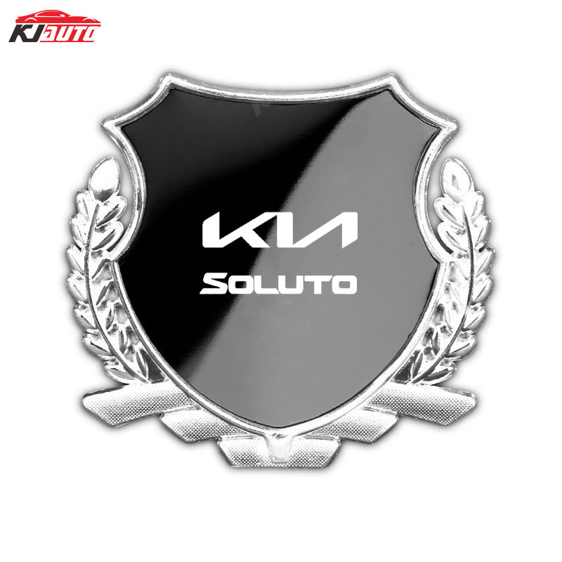 Kia Soluto Kim Loại Biểu Tượng Miếng Dán Tai Lúa Mì Bên Cửa Sổ Miếng Dán Cá Tính Trang Trí Xe Sửa Đổi Miếng Dán