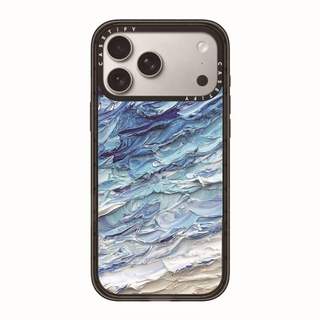CASECASE X Deep blue ocean Case Black Edge & Brown Clear Hard Từ Hút Tác Động Cho Apple IPhone 12 13 14 15 16 17 Pro Max Air Plus