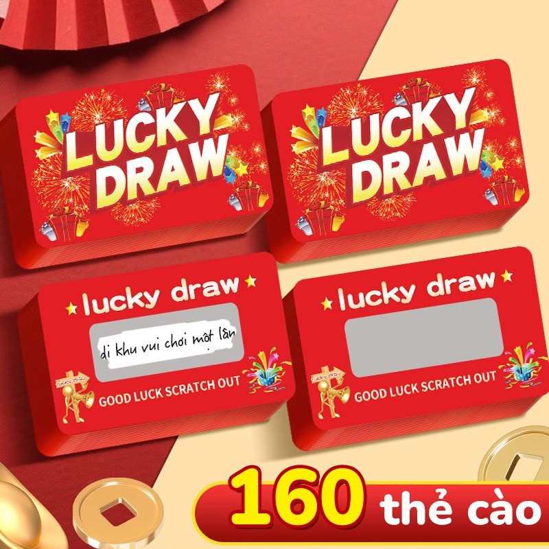 Thẻ cào may mắn 2026 - Combo 160 thẻ quà Tết dễ thương ghi lời chúc năm mới, tạo niềm vui với cơ hội trúng thưởng