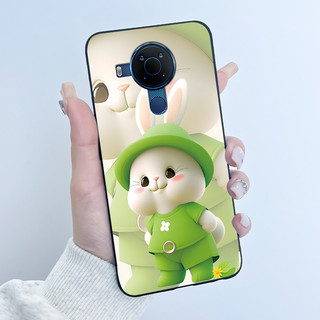 Dành Cho Nokia 5.4 Ốp Lưng Cho Nokia 5.4 3.4 5.3 Ốp Lưng Sang Trọng Dễ Thương Tình Yêu Thỏ Ngộ nghĩnh Màu Đen Mềm Silicon Bảo Vệ Ốp Lưng Điện Thoại