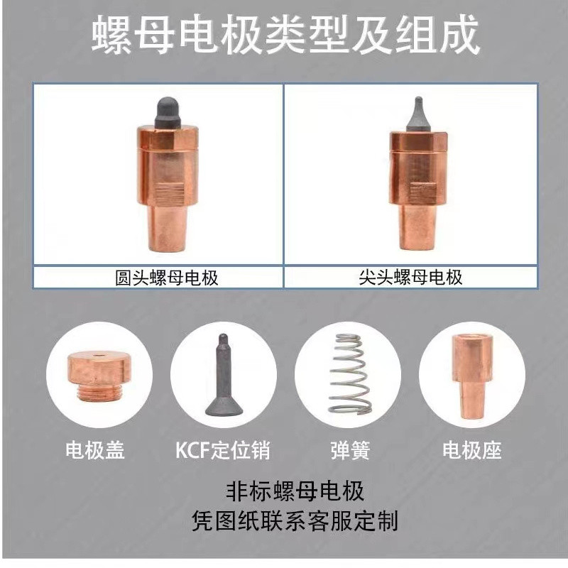 Phụ kiện hàn Chrome Zirconium, đai ốc điện cực, vỏ hàn, đai ốc điện cực HYDJ